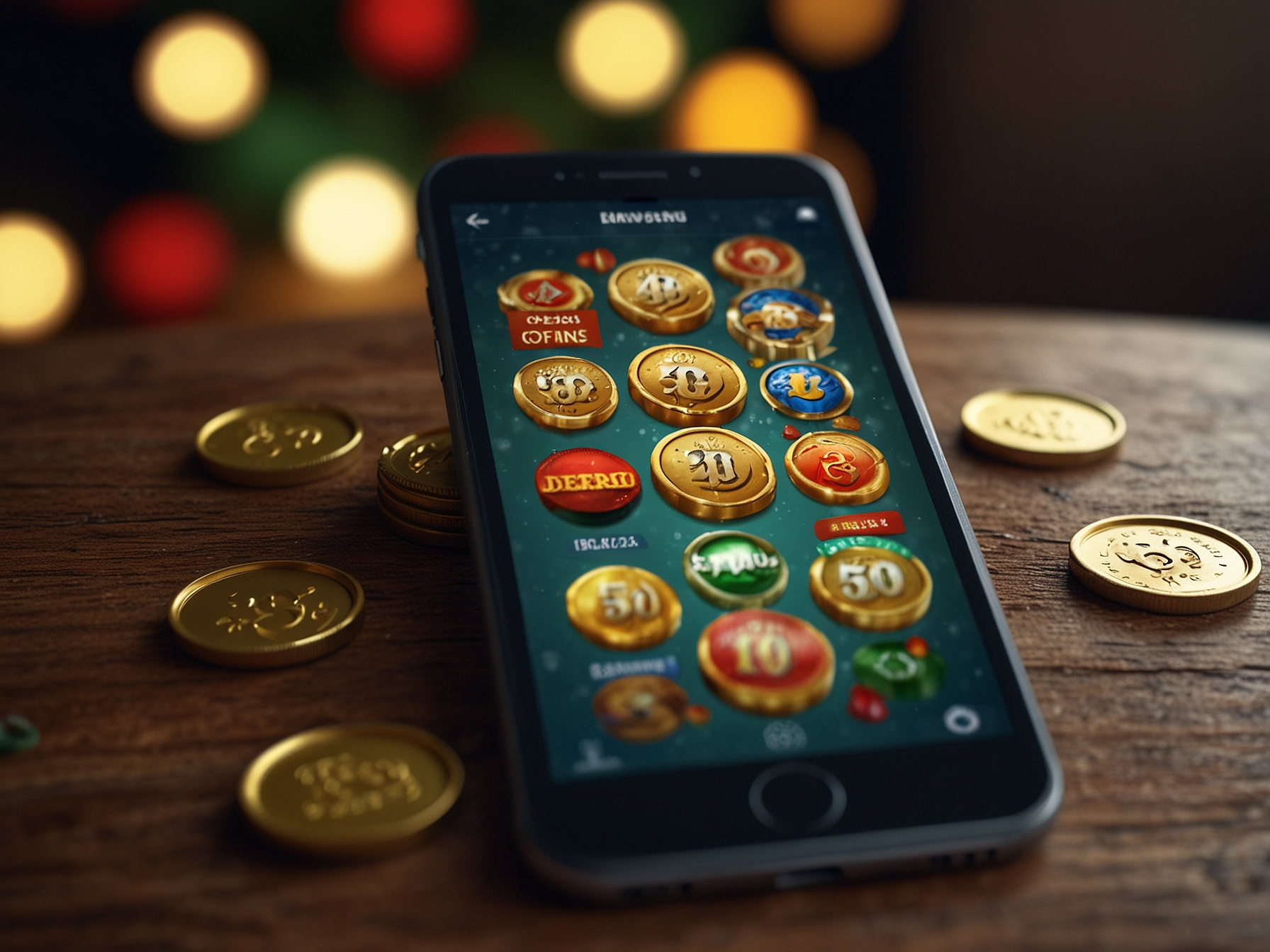 Promotions and bonuses display on a mobile screen