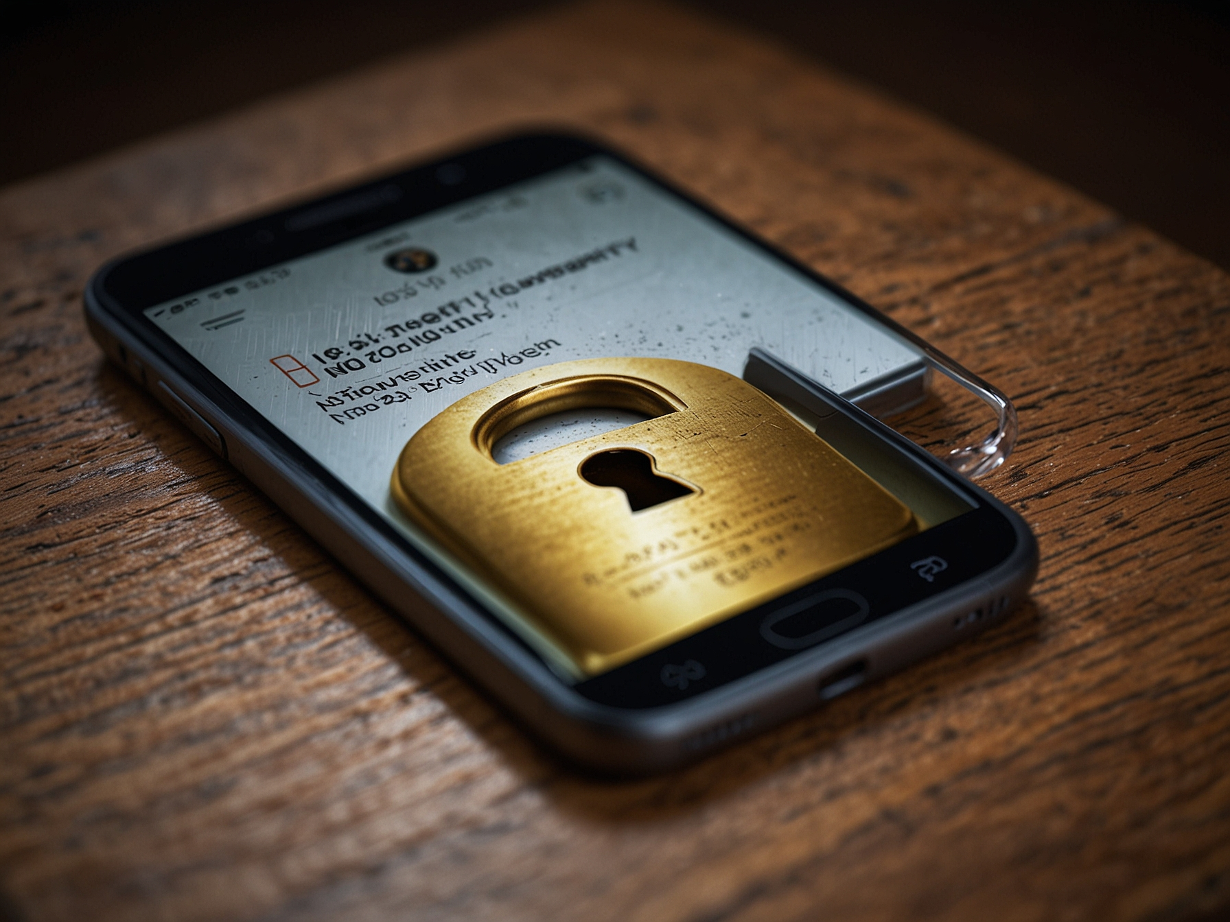 Secure login screen on smartphone