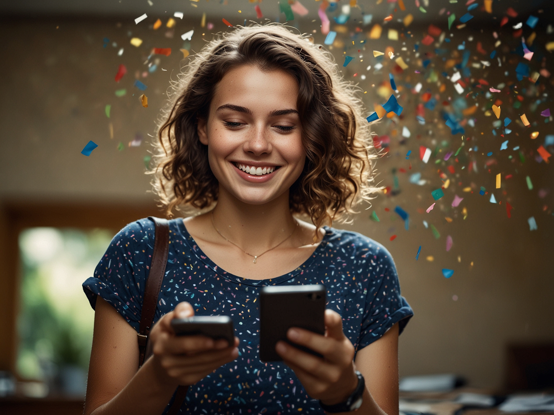 Happy player completing registration